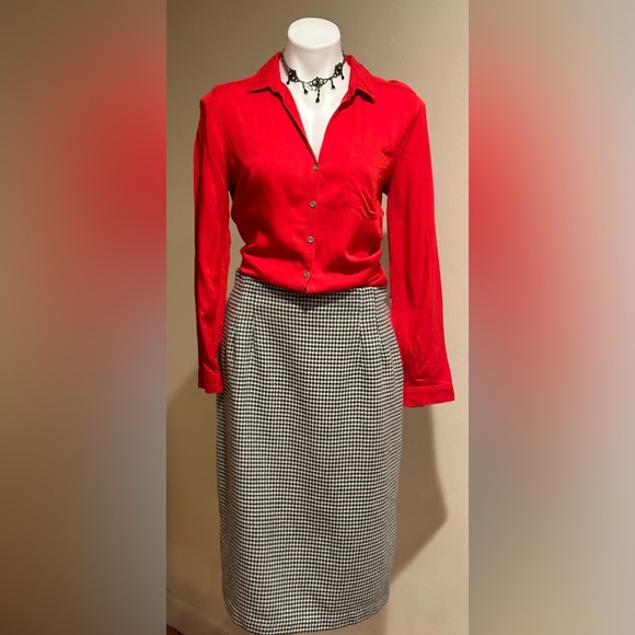 Norton McNaughton Black & White Checkered Skirt Zip Back Good Condition … - Picture 2 of 12